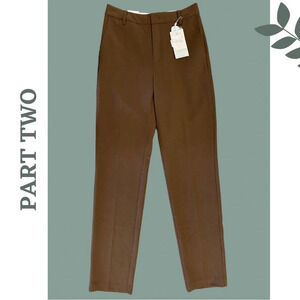 Part Two  CLEASPW Classic Fit Regular Waist Slim Leg Above Ankle Brown Size 2